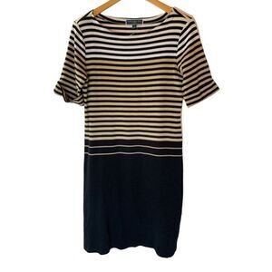New Striped Tee Shirt Dress Small Stretchy Nautical Travel Vacation Cruise *Note